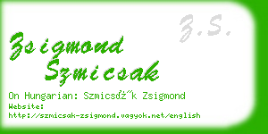 zsigmond szmicsak business card